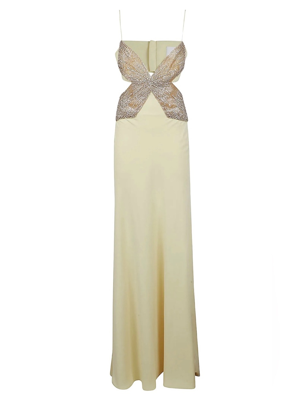 Costarellos Azmira Cutout Crepe Gown
Yellow butterfly crystal gown